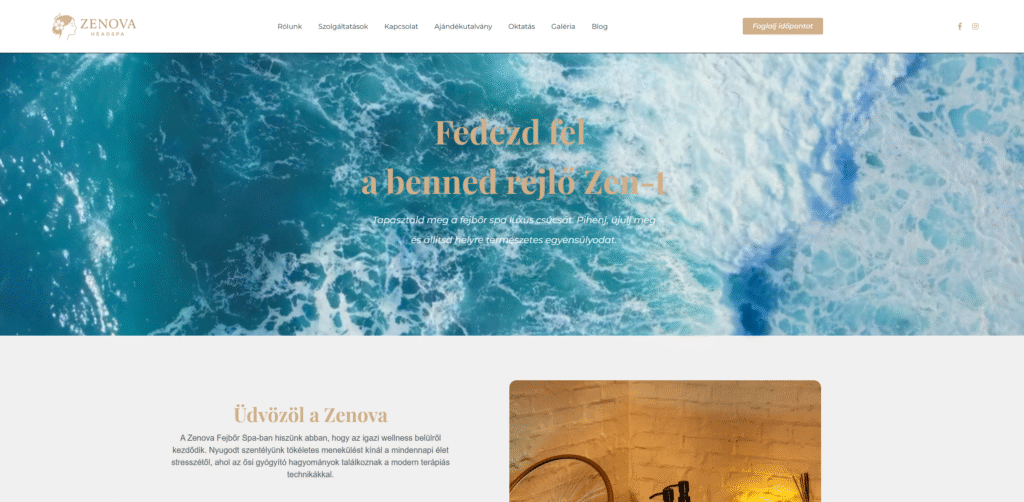 Zenova Headspa weboldala